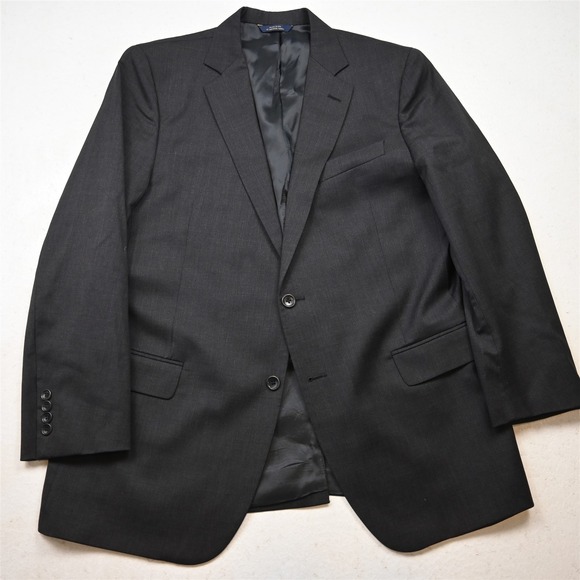 Brooks Brothers 43R Gray USA 1818 Fitzgerald 100% Wool Suit Jacket Sport Coat